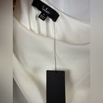 Lulus NWT  Fabulous Romance One-Shoulder Feather Mini Dress in White Size Small Photo 8