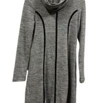 Neesha Heather Gray and Black Mock Neck Long Sleeve Knit Dress Womens Small Photo 4