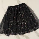 H&M Divided Floral Embroidery Whimsygoth Pull On Mesh Skirt Womens 4 Black Fairy Photo 0