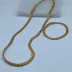 Vintage set faux gold chunky necklace and bracelet Photo 0