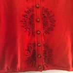 Anthropologie Cardigan Women’s Monogram Beaded Red Sweater Sz S EUC Photo 6