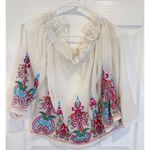 Truth NYC Truth NYC Embroidered Off Shoulder Peasant Blouse Top White Large Photo 0