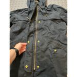 Abercrombie & Fitch Abercrombie water/wind resistant jacket dark gold buttons hooded womens‎ S Photo 3