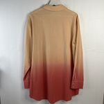 Soft Surroundings  Size L Tunic Shirt Ocean Orange Ombré Button Up Long Sleeve Photo 9