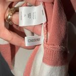 New York and Company Coral and Cream Striped Sweater Wrap Tie V Photo 5