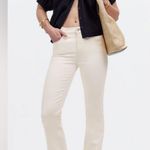 Madewell Kick Out Flare Jeans Size 31 NWT Ecru beige Raw Hem Full Length Photo 1