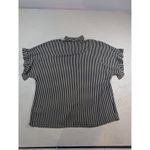 Michael Kors Striped Ruffle Sleeve Button Up Shirt Women's Size L Photo 7