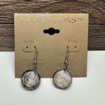 Erica Lyons Glass Grey/Cream/Brown Hues Bead Beaded Pierced Dangle Drop Earrings Silver Photo 8