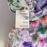 Pilcro  Anthropologie Sheer Floral Mesh Lace Cap Sleeve Top Multicolor M Photo 6