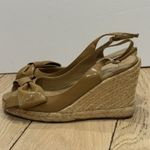 Valentino Garavani Patent Enamel Leather Ribbon Espadrille Sandals Wedge 37 6.5 Photo 4