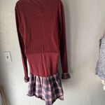 Hollister Sweater Y2k Large Red Plaid Flannel Layered Look Long Sleeve Top Photo 7