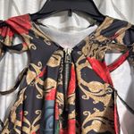 Floral Sleeveless Dress with Red and Gold Accents Size 2X Photo 2
