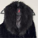 Adrienne Landau Womens Black Faux Fur Long Vest Pockets Lined Size Medium Photo 2