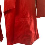kim rogers Petites Red Faux Suede Open Front Cropped Jacket Small Petite Office Photo 3