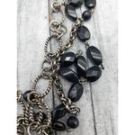 Silver Tone & Black Bead Twisted Multi Chain Statement Necklace Layer Adjustable Photo 9