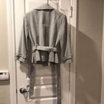 Sharagano  Suits Gray Pinstriped Suit Set Belted Jacket Size 4 EUC Photo 5