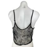 NEW Oak + Fort Black Lace Mesh Floral Sleeveless Cami Camisole Crop Tank Top S Photo 1