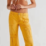 Free People  This is It Y2K Low Rise Cargo Utility Pants Mustard Yellow Size 2 Photo 0