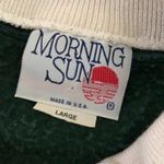 Vintage Grandma Sweatshirt with Collar Dark Green Welcome Birds Pinecone Design Size L Photo 5