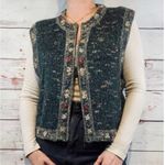 st. john's bay Green Floral Cardigan Vest Photo 0