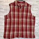 Krazy Kat  women sleeveless button down‎ top plaid size 2XL  100% cotton see pics Photo 0