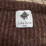Like love Oversized Heather Brown Long Sleeve Sweater Large Photo 2