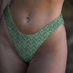 BERLOOK Green Geometric Textured Bikini Bottom only 54 Size M Photo 1