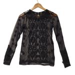 Poof! Black Lace & Mesh Sheer Top Women's S Whimsi Goth Witchy Fairy Goth Rave Party Photo 1