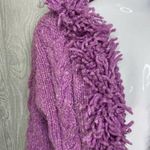 Handmade Purple Ecuador crochet braided knit fringe full zip hooded jacket sweater shirt Photo 3