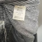 Max Studio  Vertical Striped Crop Pants Sz Large Gray White Linen Blend Straight Photo 9