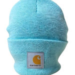 Carhartt  Womens BlueLogo Cuffed Winter Snow Bonnet Beanie Cap Hat One Size Photo 0