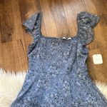 Altar'd State ALTAR’D STATE Blue Floral Square Neck Tiered Midi Dress Photo 4