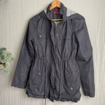 Merona  Women's Small Gray Hooded Windbreaker Water Resistant Jacket Photo 1