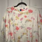 Old Navy Women’s XS Oversized Cream Paint Splatter Sweatshirt NEW Photo 2