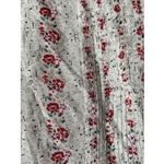 Aerie  Women's Lightweight Floral Blouse Top Red Flowy Ruffle Deep V Neck Size SP Photo 2