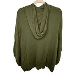 Lou & grey  Sweater Hooded Poncho Size Medium Oversized Olive Stretch  Top Photo 1