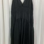 Vince  Black Smocked V Neck Midi Dress Sz.XL NWT Photo 10