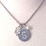 Silver rhinestone S necklace Photo 4