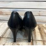 Vintage Charisma Italy Black Leather Heels w/ Real Mink Fur Pom Pom Size 8.5 Photo 3