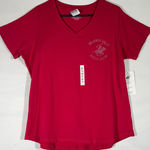 Beverly Hills Polo Club Womens Rhinestone V Neck T Shirt FUSHIA PINK SZ 1X Plus Photo 0