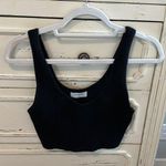 Aritzia babaton black ribbed crop tank top Sz M Photo 0