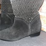 Michael Kors  Leather Perforated Sunny Flat Ankle Boots Black Size 5.5 Photo 2