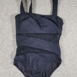 Carmen Marc Valvo One Piece Swimsuit Womens 6 Black Mesh Inset Cutout Swim Beach Photo 11