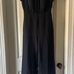 Vince Camuto  Chiffon Bodice Jumpsuit Size 2 Black Short Sleeve Mock Neck Photo 0