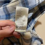 Free People  We The Free Sz M Wind River Flannel Pullover Shacket Blue Plaid Zip Photo 12