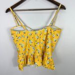SeaFancy Tankini Swim Top XL Yellow Floral Peplum Cottagecore Coquette Bikini Photo 5