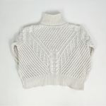 525 America Cable-Knit Mock Neck Pullover Sweater in Ivory | Size S Photo 7