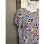Vera Bradley Gray Floral Tee Shirt Rayon Blend Crewneck Short Sleeves - Large Photo 2