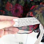 ZARA  Red Floral Organza Sheer Floral Frill Puff Sleeve Blouse * Photo 8