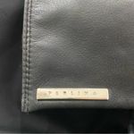 Perlina Vintage  Black Nylon & Leather Buckle Accent Drawstring Backpack Photo 13